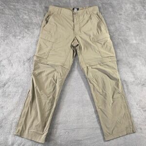 REI Co-op Convertible Pants Mens 32x32 Tan Sahara Relaxed Hiking Cargo Zip Off